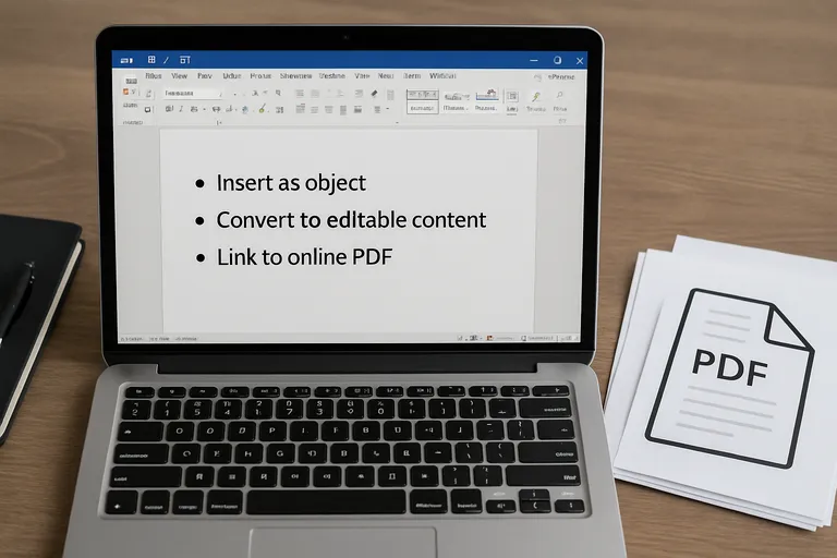 Je opties om een PDF toe te voegen aan Word