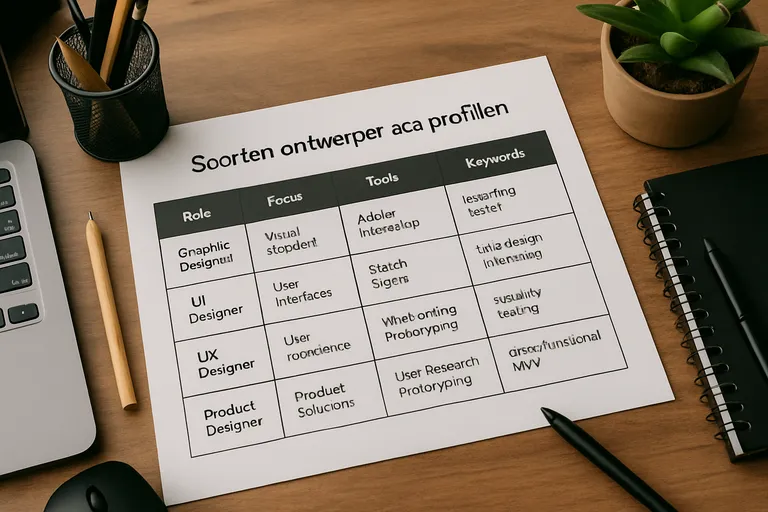 Soorten ontwerpervacatures en profielen