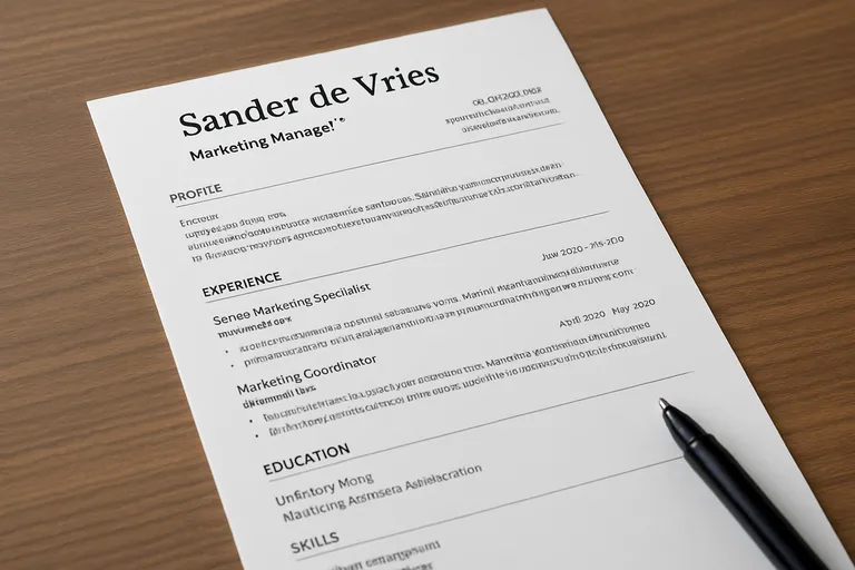 Wat is een goede opbouw van je CV