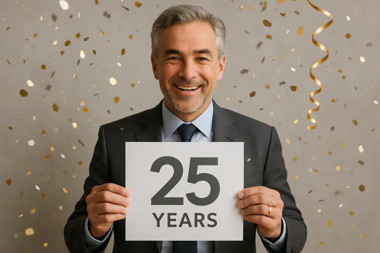 Wat is een jubileumafbeelding voor 25 jaar in dienst