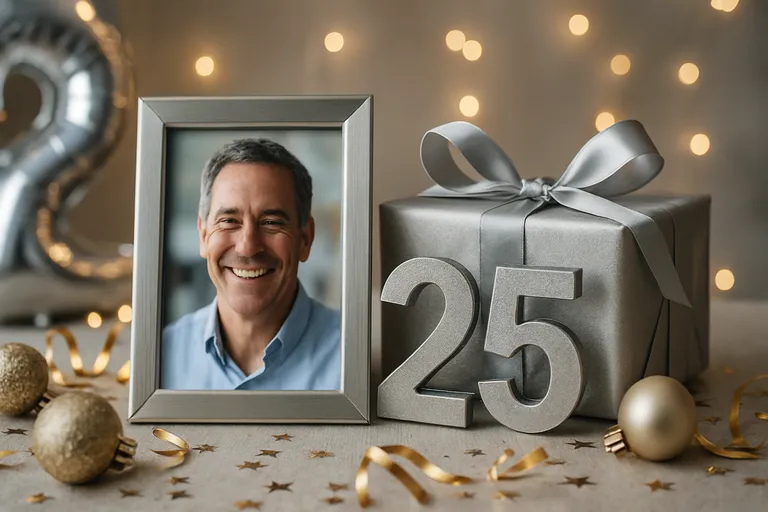 Zet het zilveren dienstjubileum in de spotlight met pakkende jubileumafbeeldingen